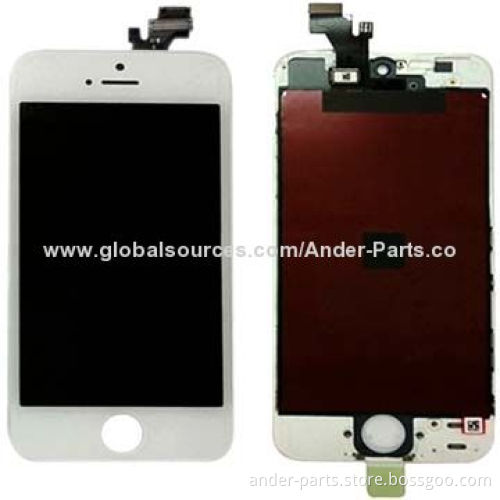 Mobile phone LCD screen full assembly with digitizer for iPhone 5C/5S, black/white color